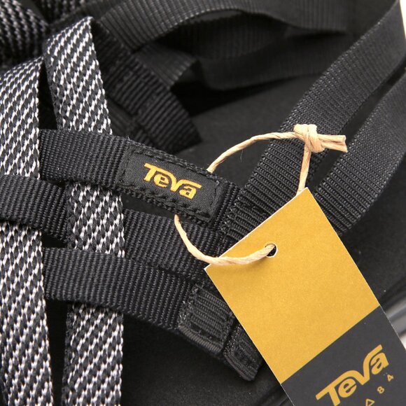 TEVA Voya Strappy Sandals Black Crisscrossed Shoes Elastic Recycled Summer - Picture 9 of 12